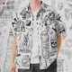 Insect unbounded European and American street skateboard graffiti hand-drawn line drawing skull solid color large size short-sleeved shirt men's and women's clothing