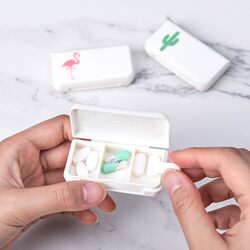 Portable Health Mini Three-Compartment Medicine Box for Morning and Evening, Mini Single-Pack for On-The-Go, Ultra-Small and Ultra-Thin