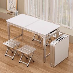 Folding Table, Aluminum Alloy, Outdoor Portable, Suitable for Camping, Night Market Stalls, Small Table for Construction Sites, Dining Table and Chairs, Rectangular