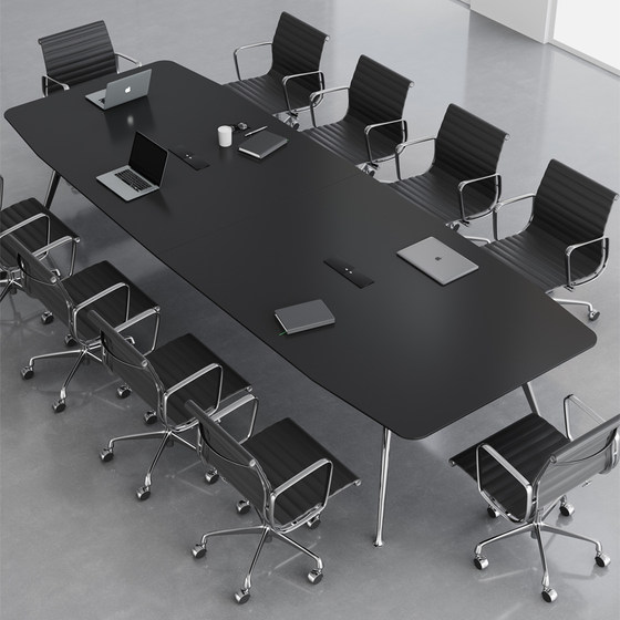 
Modern simple conference table long table simple office light luxury oval black high-end sense reception negotiation table and chair