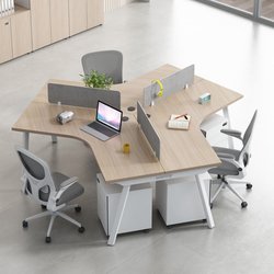 Desk Simple Modern 3/5/6 Person Screen Partition Computer Card Slot Employee Desk and Chair Combination Office Furniture