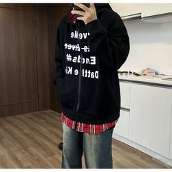 Extra Large Size 150kg Fake Two-Piece Plaid Patchwork Hooded Sweatshirt for Men and Women, Autumn and Winter High-End Couple's Jacket2