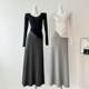 Gray skirt for women 2025 spring and summer drooping modal loose versatile soft and casual simple A-line long skirt