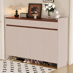 Solid Wood Shoe Cabinet Integrated with Entryway Cabinet, Home Entrance Wall-Mounted Storage Cabinet, New Model Simple Living Room Storage Cabinet