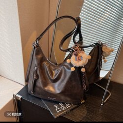 Retro Backpack 2025 Women's New Style Single Shoulder Fashion Commuter Tote Crossbody Bag Casual Large Capacity Trendy