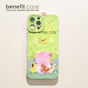 
benefit fresh big tree cute little animals 17 suitable for iphone16promax apple 15PRO mobile phone case 13 new style 14 sets 12 simple 11 all-inclusive xsmax silicone xr anti-fall