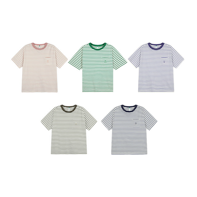 ACMEITEM parent-child outdoor green striped quick-drying short-sleeved ...