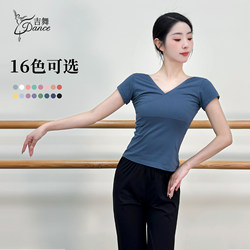 Jiwu Dance Clothing for Women, Adult Short-Sleeved Tops, Chinese Dance Classical Dance Practice Clothes, Folk Dance Body Suits, 2025 New Style