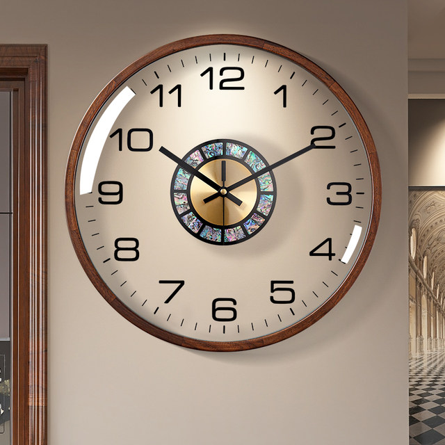 TV background wall light luxury wall clock high-end silent wall clock ...