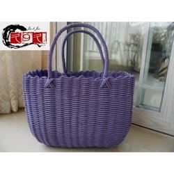 Fashionable Shoulder Bag, Hand Basket, Shopping Basket, Woven Storage Basket, Picnic Basket, Shopping Fruit Gift Plastic Rattan Basket