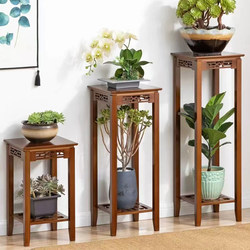 Practical Wooden Small Square Table for Living Room, Coffee Table, Sofa Side Table, New Chinese Style Small Square Table, Minimalist Square Flower Pot Stand