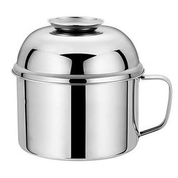 Jiaxu Thickened Stainless Steel Fast Food Cup, Large Round Rice Container, Student Cafeteria Lunch Box with Lid, Divided Instant Noodle Bowl