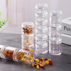 Pill Box Is Divided into Compartments, Portable, Food-Grade, Sealed, Exquisite, Moisture-Proof, Small Size for One Week's Storage, Mini Pill Organizer