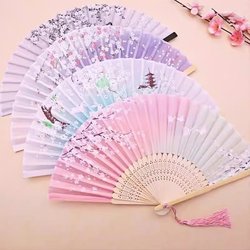 Foldable Children's Fan, Ancient Style Princess Girl's Fan, Dance Fan, Ordinary and Beautiful Girl's Folding Fan