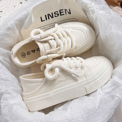 Can Step On The Heel Half Drag Canvas Shoes Women's 2023 Summer New Niche Original All-match Small White Shoes With Skirt Women's Shoes