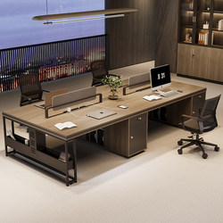 Office Desk and Chair Combination, Simple Staff Desk, Modern Staff Desk, Screen Deck, Office Staff Station, Six-Person Position