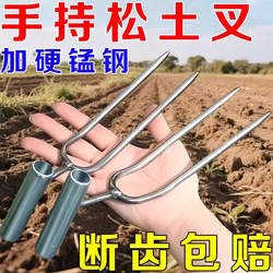 Handheld Soil Loosening Tool, Two-Pronged Fork for Planting Flowers and Vegetables, Special Tool for Home Use, Two-Pronged Fork for Turning Soil in Flower Pots