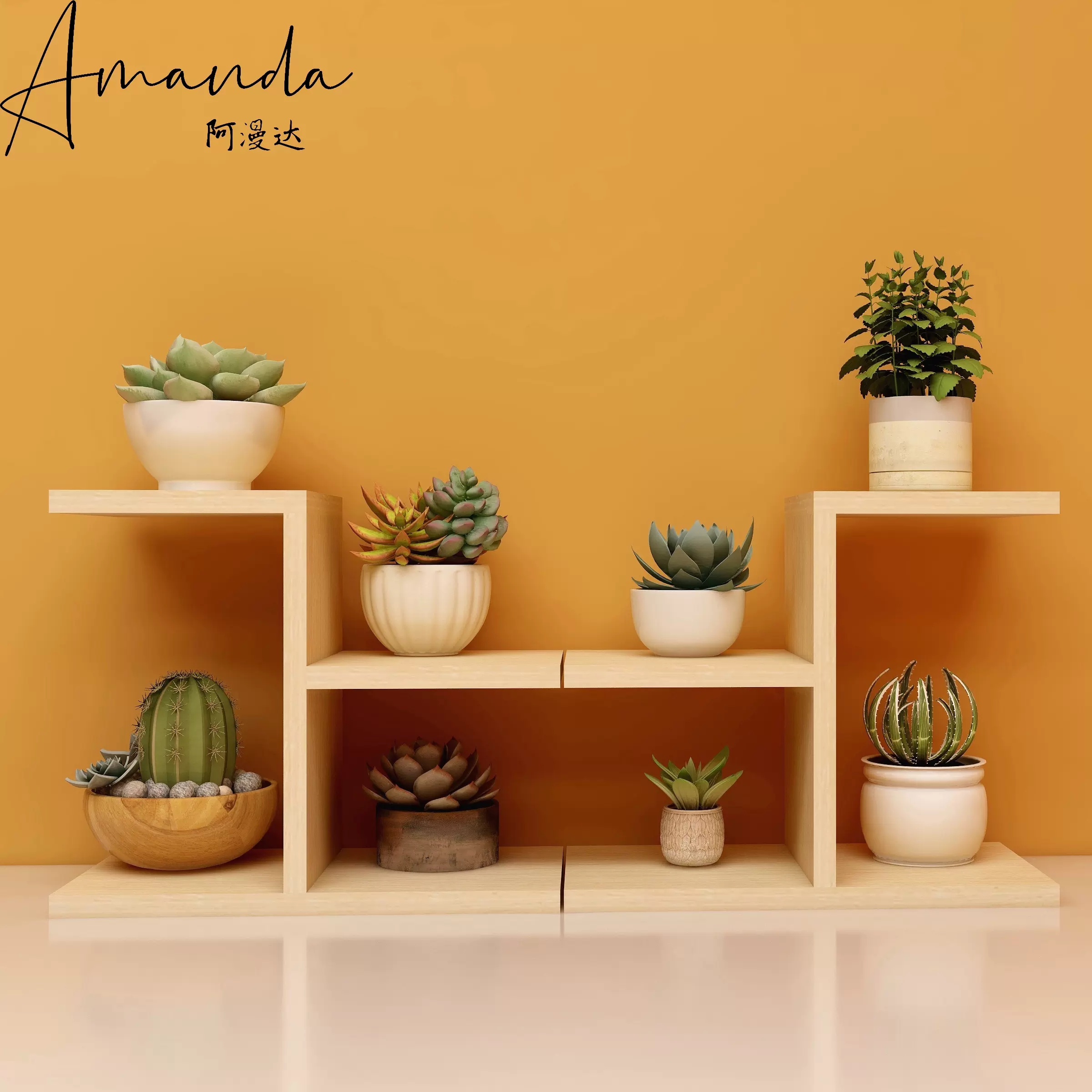 实木窗台多肉花架子桌面多层小花架客厅简约花盆架室内装饰