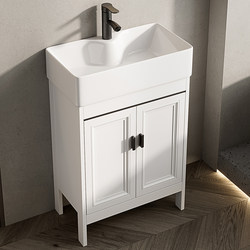 Space Aluminum Floor-Standing Small Apartment Bathroom Cabinet Washbasin Cabinet Combination Bathroom Balcony Washbasin Simple