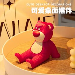 Cute Anime Lotso Bear Figurine Violent Bear Model Desktop Ornament Creative Ornament Phone Stand Creative Cute Trendy Gift Office Desktop Ornament