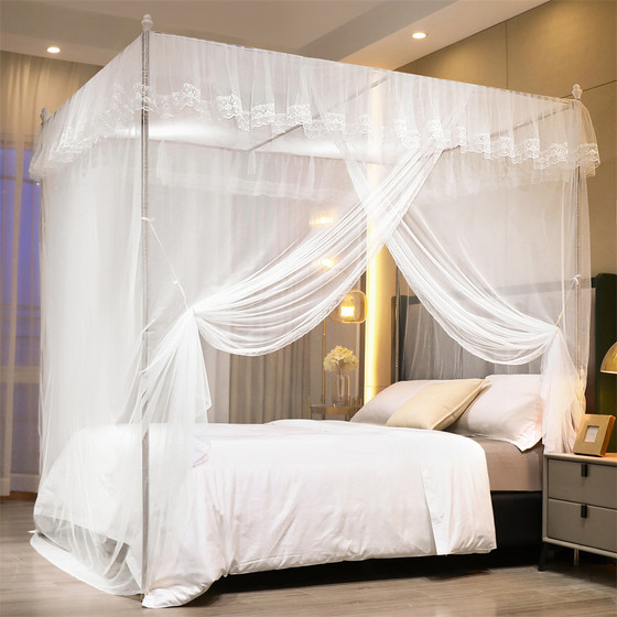 
Mosquito net household use 2025 new bedroom full cover type single bed bracket rod type thickened thick floor