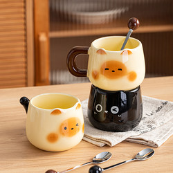 Cute Kitten Ceramic Cup for Home Use, Drinking Mug, Coffee Cup, Personal Use for Women, Office, Couple