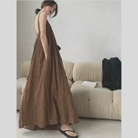 Весенняя ретро длинная юбка, тонкое платье, высокая талия, свободный крой, по фигуре, в корейском стиле