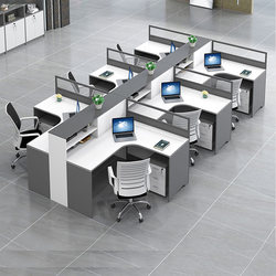 Office Financial Table Plaid Room Office Workstation Table and Chair Combination Staff Screen Partition Work Computer Desk Card Slot