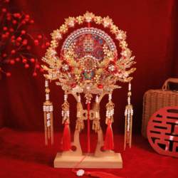DIY Wedding Fan Kit for the Bride, Xiuhe Wedding Fan, Double-Sided High-End Wedding Fan, Ready-Made Fan for the Bride