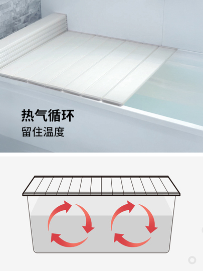 Shimoyama Japanese Folding Bathtub Cover - Resin Bath Dust Cover