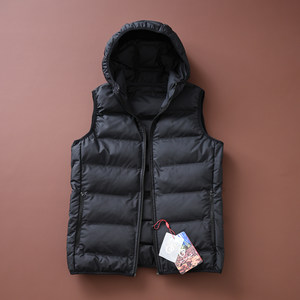 
Water-repellent fiber technology cotton stuffing men and women sports outdoor windproof water-splashing hooded cotton vest vest vest