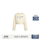 Fuck Embroidered Round Cerebage Sweater Women Ochirly Ochti Short Top 2024 New Spring and Summer Printing Loose Leisure
