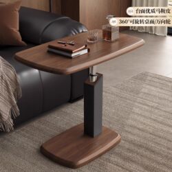 Movable Bedside Table, Living Room Sofa Side Table, Small Apartment Pneumatic Lift and Rotate Coffee Table, Home Bedroom Bedside Computer Desk, Mid-Century Style Tea Table, Balcony Storage Rack, High-End Simple Corner Table