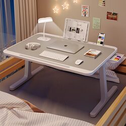 Foldable Small Bed Table for Study, Suitable for Student Dormitory Upper Bunk, Computer Desk, Children's Writing Desk, Reading Table, Lazy Person's Office Laptop Stand, Home Bedroom Bay Window Small Table Board