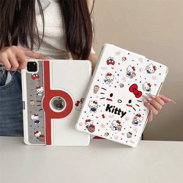 
Cartoon star KT cat expression 360 degree rotation suitable for ipad11 protective case magnetic suction air7/6 new ipad10 pen slot 11 inch anti-fall removable apple tablet protective case mini7 female
