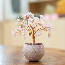 《Up Upgrade Good Luck Crystal Tree》Natural Purple Yellow Pink Office Desk Wealth-Attracting Ornament Lucky Gift 520