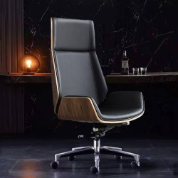 Boss Chair with High Back, Genuine Leather Backrest, Light Luxury, Suitable for Home, Study, Executive Meeting, Computer Chair, Comfortable for Long Sitting, Office Chair