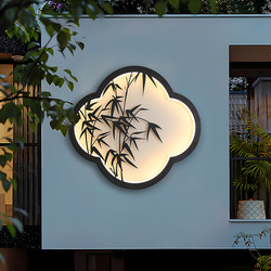 Outdoor Wall Lamp Waterproof Villa New Chinese Style Shadow Wall Lamp Outdoor Background Wall Decoration Solar Viewing Courtyard Lamp