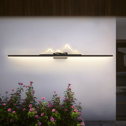 Outdoor long courtyard wall lamp, simple and modern solar villa shadow wall lamp, waterproof landscape background wall decorative lamp