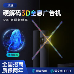 Naked-Eye 3D Holographic Fan Screen 3D Stereo Holographic Projector Fan Advertising Machine Beauty Rotating Led Display