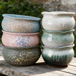 Extra-Large Ceramic Succulent Flower Pot, Vintage Phalaenopsis Orchid Green Plant Clearance Sale, Large Diameter Household Rustic Ceramic Bowl