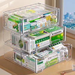 Drawer-Type Medicine Box, Household Medicine Box, Transparent Medicine Storage Box, Family-Sized Large-Capacity Storage Box, Medicine Box