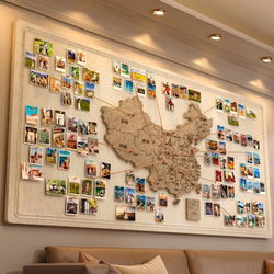 Felt Board Travel China Map Photo Wall Footprint Check-In Creative Background No-Punch Entryway Living Room Decorative Board