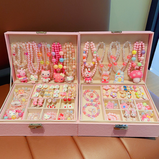 キャンディリボンネックレス ブレスレット リング ミント 3点セット Allmini 子供用ジュエリーセット - 女の子のためのプリンセス