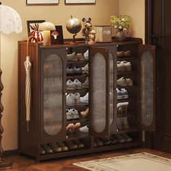 Shoe Cabinet for Home Entrance, Multi-Layer 2026 New Model Storage Cabinet, Integrated Against the Wall, Stylish Vintage-Style Simple Shoe Rack