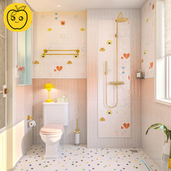 600X1200 Dopamine Cream Style Bathroom Tiles Glossy Glazed Checkered Tiles Cartoon Floor Tiles for Bathroom