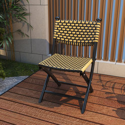 Foldable Chair for Home Use with Backrest, Plastic Rattan Chair for Balcony, Portable Camping Stool, Fishing Chair, Small Stool for Market Stall