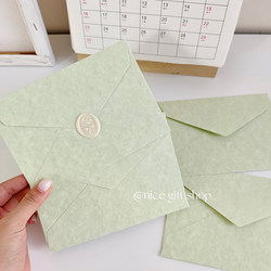 Haze Green ~ Fresh Light Green Envelope Set ins Handwritten Love Letters, Letter Paper, Blessing Cards, Romantic