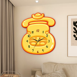 Internet-Famous Living Room Decoration Painting with the Character for Wealth, Creative Home Clock, Wall-Mounted Clock, Perpetual Calendar, Quartz Clock