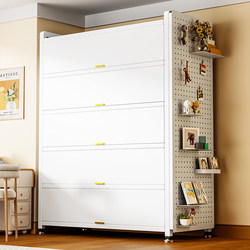 Household Storage Cabinet Steel Storage Cabinet Bedroom Bookcase Living Room Balcony Floor-Standing Multi-Layer Storage Cabinet with Doors Metal Cabinet